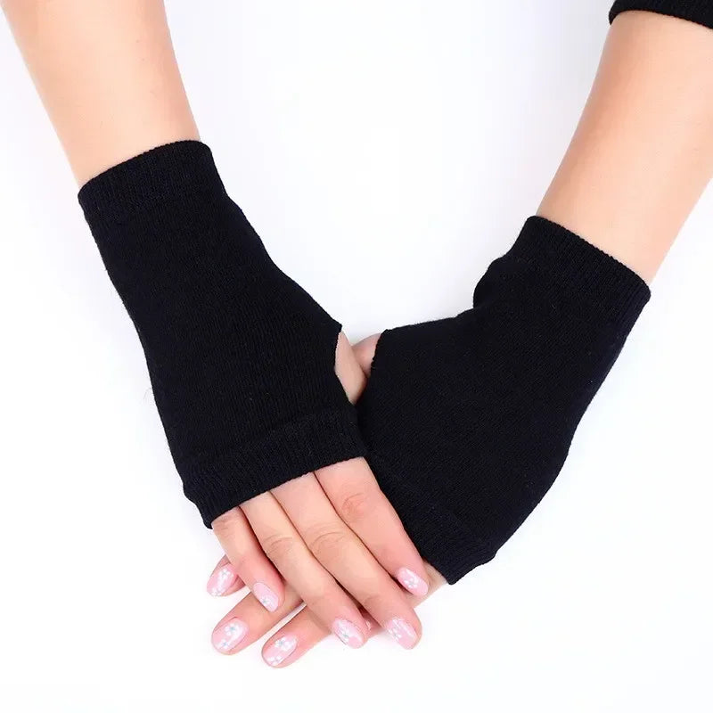 2024 New Women Long Fingerless Gloves Winter Mitten Knitted Warmer Arm Sleeve Thin Casual Soft Fingerless Unisex Gloves