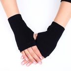 2024 New Women Long Fingerless Gloves Winter Mitten Knitted Warmer Arm Sleeve Thin Casual Soft Fingerless Unisex Gloves