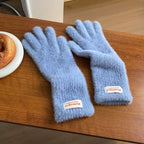 Winter Women's Gloves Thick Plush Knit Gloves Warm Velvet Mittens Solid Outdoor Ski Drive Touch Screen Gloves Christmas Gift