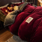 New Blue Milk Velvet Soft and Warm Duvet Cover Queen Size Double-Sided Plush Winter Blanket Bedding Luxury Duvet Cover
