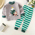2025 Autumn Christmas Kids Cotton Pajama Set Long Sleeve Thermal Underwear for Boys and Girls Baby Homewear Clothes