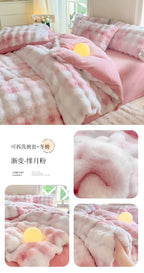 2025 New Class A Bubble Rabbit Fleece Quilt Cover  Thicken The Warm Duvet Cover in Autumn and Winter Skin-friendly Bedding