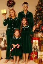 Christmas Family Xmas Children Boy Girl Pyjamas Dress Clothes Sets Customizing Velvet Long Sleeve Kid Sleepwear+Pants Costumes