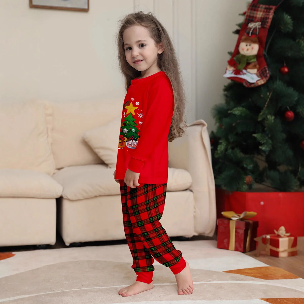 2025 Christmas Family Matching Pajamas Adult Kid Baby Outfits Deer Stars Tree Tops+Pants 2PCS Xmas Sleepwear Pyjamas Dog Clothes