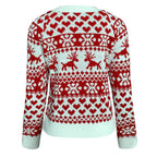 2025 Winter Women Christmas Sweater Snowflak Print Knitted Jumpers Full Sleeve Knitwear Casual Soft Jacquard Pullover Xmas Look