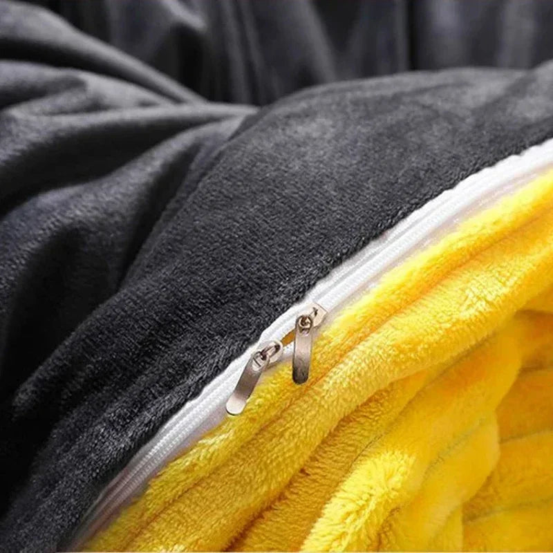 Winter Warm Velvet Duvet Cover Couple 2 People Double Quilt Cover 150/180/200/220 Bedding Twin Queen King Comforter Duvet Covers