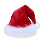 Christmas Santa Hat For Adults And Kids Xmas Red Long Plush Holiday Hats Comfort Velvet Party 2025 New Year Festive Supplies