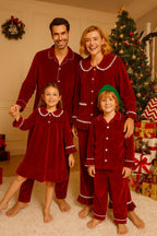 Christmas Family Xmas Children Boy Girl Pyjamas Dress Clothes Sets Customizing Velvet Long Sleeve Kid Sleepwear+Pants Costumes