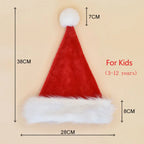 Christmas Santa Hat For Adults And Kids Xmas Red Long Plush Holiday Hats Comfort Velvet Party 2025 New Year Festive Supplies