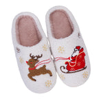 Winter Lovely Women Slippers Christmas Santa Claus Elk Plush Slippers Girls Fashion Indoor Slides Couples Soft Flat House Shoes