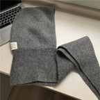 Korean Balaclava bonnet beanies y2k Hat scarf one-piece thickened warm retro Neck protection winter accessories knitted Law hat